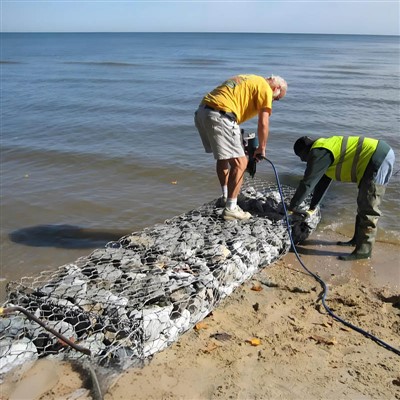 Basged Gabion i Ddiogelu Glan yr Afon