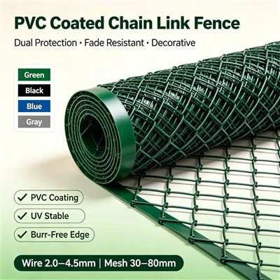Ffens Cyswllt Cadwyn Gorchuddio PVC